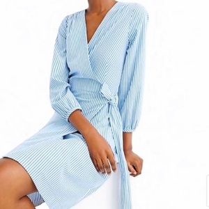 J Crew striped wrap dress
